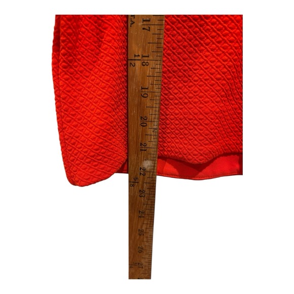 Ann Taylor Outfit Womens 12 Orange Textured Top &‎ Skirt Set Midi Length Split - Picture 5 of 15